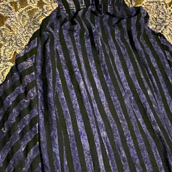 Gimmicks by BKE Indigo Stripped Lace Maxi Skirt with Slits. - Picture 2 of 2